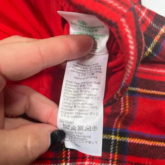 J Crew Skirt Tartan Red Plaid A-Line Women’s Size 22 NWT Wool Blend Lined - Picture 6 of 10